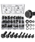 Nuts And Bolts Assortment Kit 272 Pieces Flange Hex Bolts Nuts Washers Grade 10.9 Black Carbon Steel M6 M8 M10 in box
