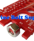 Red Bolt And Screw Gauge For Standard And Metric Coarse And Fine Diameters Lengths And Thread Pitch with metal nut