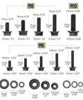 Nuts And Bolts Assortment Kit 272 Pieces Flange Hex Bolts Nuts Washers Grade 10.9 Black Carbon Steel M6 M8 M10 diagram