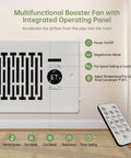 Smart 10 Speed Register Booster Fan For 4x10 Inch Registers With Thermostat Remote Control And LCD Smart Controller For Heating And Cooling Easy Install Quiet Vent Fan That Balances Room Temperature And Boosts Home Comfort wall-mounted