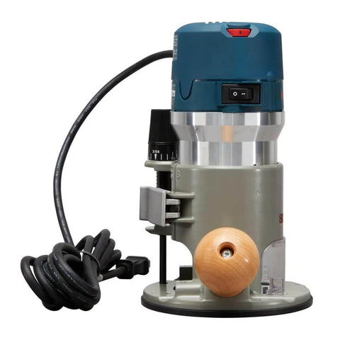 Bosch 1617EVSPK Combo Router With Plunge And Fixed Base, 2.25 HP Motor, features quick clamp base swap and speed dial.