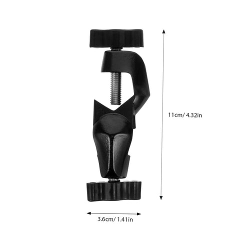 2 Pack Boss Head Clamps for Right Angle Lab Stands Heavy Duty Zinc Alloy Clamp, front view showing dimensions.