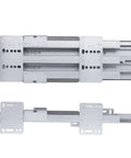 Bottom Mount Heavy Duty Drawer Slide With Pull Out Function for kitchen cabinets, showing steel rails, screws, and installation parts.