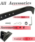 Five Piece Box Blade Shank Kit With Four Hole Box Scraper Shanks And An 18 Inch Scarifier Ripper Shank accessories and hardware