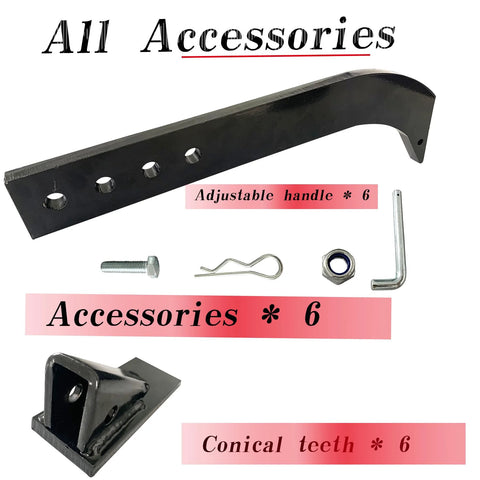 Five Piece Box Blade Shank Kit With Four Hole Box Scraper Shanks And An 18 Inch Scarifier Ripper Shank accessories and hardware