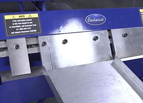Close-up of 24 Inch Box And Pan Sheet Metal Brake With Five Adjustable Fingers for small shops, bending surface visible.