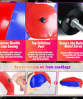 Boxing speed ball, colorful blue white red, with 8mm universal screw, inflation port, and double line sewing for hooks, jabs, uppercuts