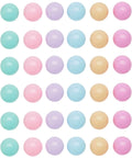 BPA Free Crush-Proof Plastic Ball Pit Balls, pastel colors arranged in rows for toddlers and kids 12+ months, pack of 400 balls
