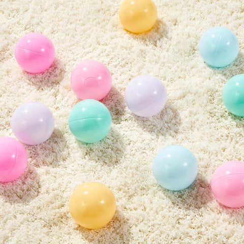 BPA Free Crush-Proof Plastic Ball, Pit Balls with Storage Bag, Toddlers Kids 12+ Months, Pack of 400 Balls, 6 Pastel Colors on carpet