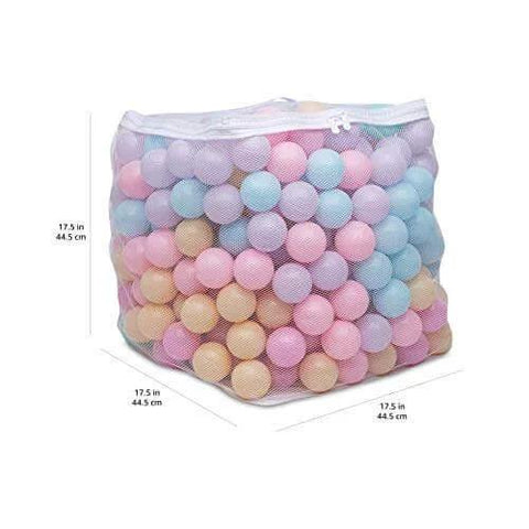 BPA Free Crush-Proof Plastic Ball, Pit Balls with Storage Bag, 400 balls in 6 pastel colors for toddlers and kids 12+ months.