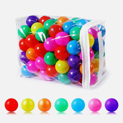 Ball Pit Balls Plastic Balls for Ball Pit BPA Free Plastic Balls Crush and Smash Proof Ball 100pcs 2.2" Set for Toddlers (7Colors)
