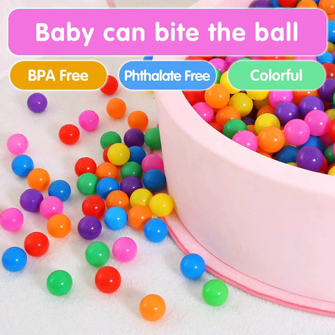 Ball Pit Balls Plastic Balls for Ball Pit BPA Free Plastic Balls Crush and Smash Proof Ball 100pcs 2.2" Set for Toddlers in 7 Colors