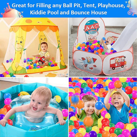 Children playing with Ball Pit Balls Plastic Balls for Ball Pit BPA Free Plastic Balls Crush and Smash Proof Ball 100pcs 2.2" Set for Toddlers