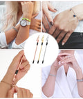 Collage of 3-Piece Bracelet Clasp Helper Tools Set for Easy Jewelry Fasteners, stainless steel clips for women, aiding bracelet wear.
