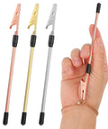 3-Piece Bracelet Clasp Helper Tools Set For Easy Jewelry Fasteners, featuring three stainless steel clips in hand, showing hassle-free use