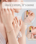 Two Pack Bracelet Helper Tool Set With Non Slip Tips For One Handed Clasping Easy To Put On Yourself Jewelry Fastener shown gripping a bracelet