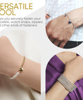 Bracelet Fastener Helper Tool For Easy On Jewelry Clasp Clip For Bracelets Necklaces And Watches Portable Metal Silver Life Saver No Slip Grip And User Friendly Design aiding various bracelets.