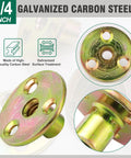 Heavy Duty 1/4-20 Brad Hole T Nut With Screws for Wood Furniture and DIY Projects 3 Hole Zinc Plated Carbon Steel Insert