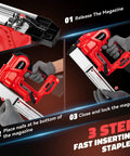 Enjoy versatile cordless fastening with this 2 in 1 Brad Nailer and Stapler, compatible with Milwaukee 18V batteries not included