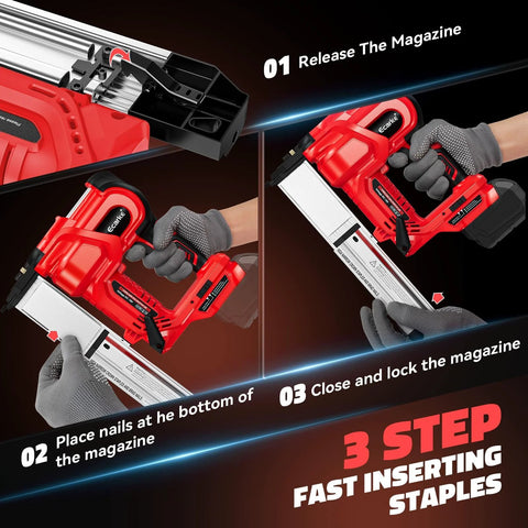 Enjoy versatile cordless fastening with this 2 in 1 Brad Nailer and Stapler, compatible with Milwaukee 18V batteries not included