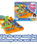 Two Brainteaser Marble Maze Challenges For Ages 5 To 9 Standard Edition With Obstacle Board Turn Knobs Push Buttons Packaging