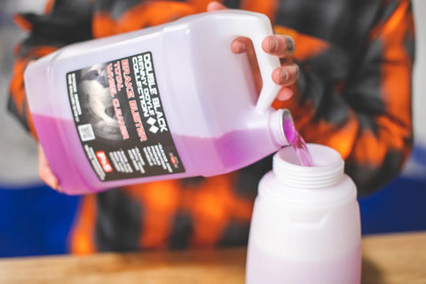 Pouring Brake Buster Wheel Cleaner With Non Acid Formula For Safe Use On All Wheels into a container