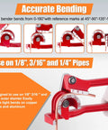 Three Sixteenth Inch Brake Line Repair Kit Pro Grade With Double And Single Flaring Tool shown with bending tool for pipes