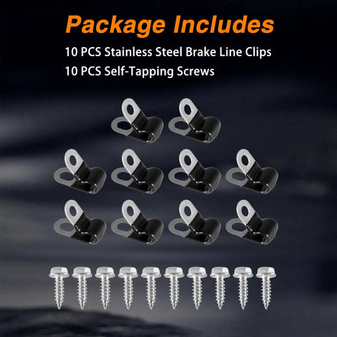 10 Pcs 3/16 Inch Brake Line Clips 304 Stainless Steel Rubber Coated Insulated Cable Clamps For Automotive Industrial Outdoor And Household Use Self Tapping Screws Included