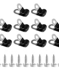 10 Pcs 3/16 Inch Brake Line Clips 304 Stainless Steel Rubber Coated Insulated Cable Clamps For Automotive Industrial Outdoor And Household Use Self Tapping Screws Included Durable Clamp For Secure Routing Of 3/16 Tube And Wires In Cars