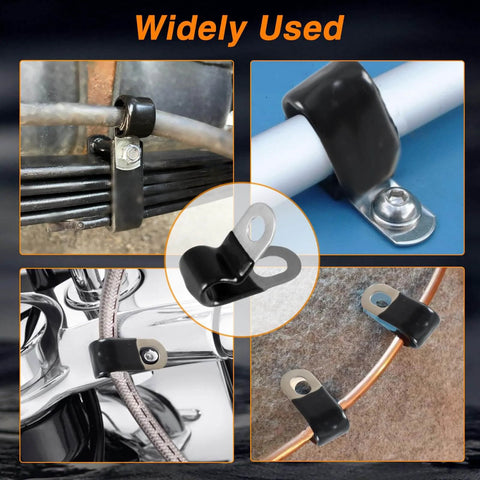 10 Pcs 3/16 Inch Brake Line Clips 304 Stainless Steel Rubber Coated Insulated Cable Clamps For Automotive Industrial Outdoor And Household Use Self Tapping Screws Included Durable Clamp For Secure Routing Of 3/16 Tube And Wires In Cars