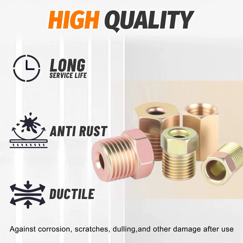 High quality fittings included in Three Sixteenth Inch Brake Line Repair Kit Pro Grade With Double And Single Flaring Tool