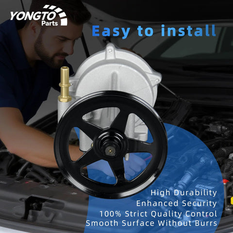 Mechanic installing a Premium Brake Vacuum Pump Replacement For Chevrolet Silverado Suburban Tahoe Escalade GMC Sierra Yukon XL 2015 To 2019 With 4.3L 5.3L And 6.2L Engines OE Part Numbers 904-861 12654013 12659655 12669488 12696313