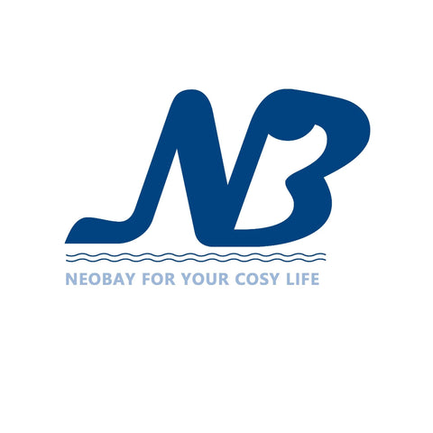 Blue logo with stylized "NB" and text "Neobay for your cosy life" underneath.