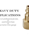 Industrial Type D 1/4-Inch NPT Brass Air Hose Fittings And Quick Connect Coupler Plug Kit, FNPT Female, heavy-duty application