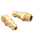 Brass One Quarter Inch NPT Male Air Hose Quick Connect Adapter Kit For Type C Automotive Couplers, Pro Grade Air Compressor Fittings