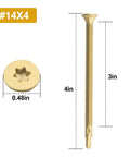 14 x 4 Inch Reamer Tek Torx Star Head Self Drilling Screws With T30 Head Brass