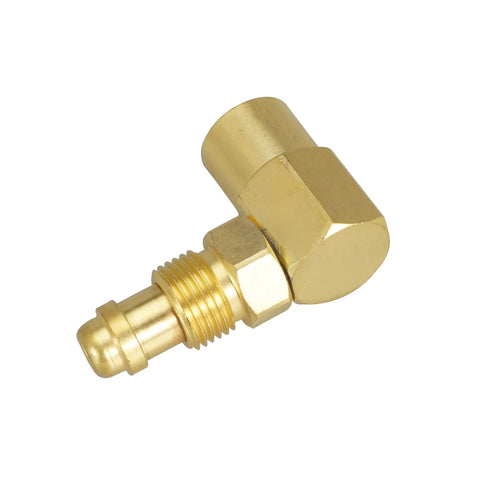 Beefy 90 Degree Brass Argon Gas Adapter for TIG and MIG Welders CGA 032 Nut Nip to body elbow fitting inert gas connector