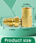 Brass 90 Degree CGA 032 Nut NIP 032 Body Argon Welder Connector Elbow For TIG And MIG Welders, with dimensions shown