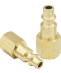 Heavy Duty One Quarter Inch NPT Female Air Plug Quick Connect Fittings, Durable Solid Brass Air Compressor Adapters, 300 PSI