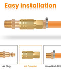 Brass One Quarter Inch Female Industrial Coupler Quick Connect Air Hose Fittings One Quarter Inch NPT for Auto Shop