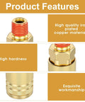 Close-up of a 12 Piece 1/4 Inch Brass Male Industrial Coupler Kit For Air Hoses And Compressors, showing material and features.