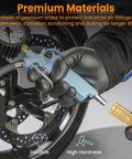Brass One Quarter Inch Female Industrial Coupler Quick Connect Air Hose Fittings in use with air compressor on motorcycle
