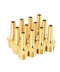12 Pack One Quarter Inch Air Hose Fittings Brass Hose Barb Fittings One Quarter Inch NPT Male Pipe To One Quarter Inch Barb End Adapter