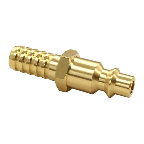 Two Pack Three Eighths Inch Barb To One Quarter Inch Coupling Air Hose Quick Connect Fittings For Industrial Use, brass fitting