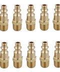 Brass Quarter Inch NPT Male Air Hose Quick Connect Adapter Kit Industrial Type D Coupler And Plug Set Air Compressor Fittings 10 Pieces