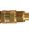 Hi Flow V Style One Quarter Inch MNPT Brass Body Air Valve Fitting That Accepts A M And V Style Plugs For Maximum Air Flow With V Style Plugs