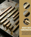Beefy Thick Door Lock Extension Kit For Deep Doors displayed with heavy-duty brass alloy components on metal surface