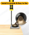 Installation of 2 Inch Ball Caster Wheel Heavy Duty Set of 4 Brass Antique Style Top Plate Casters on wooden surface