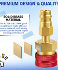 R1234YF To R134A Quick Coupler Kit For Automotive AC DIY Friendly Dual Side Adapters with brass material and red fitting