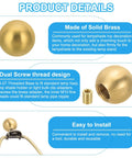 Product details of brass ball lamp finials caps knob 25mm 1 inch 2 piece set for lamp shade harp top decoration and furniture lighting.